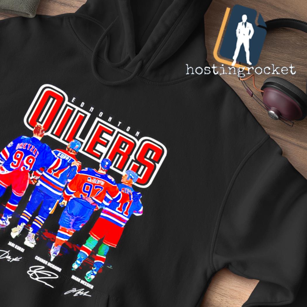 Edmonton Oilers Wayne Gretzky Kari Kurri Connor McDavid Mark Messier  signatures shirt, hoodie, sweater, long sleeve and tank top