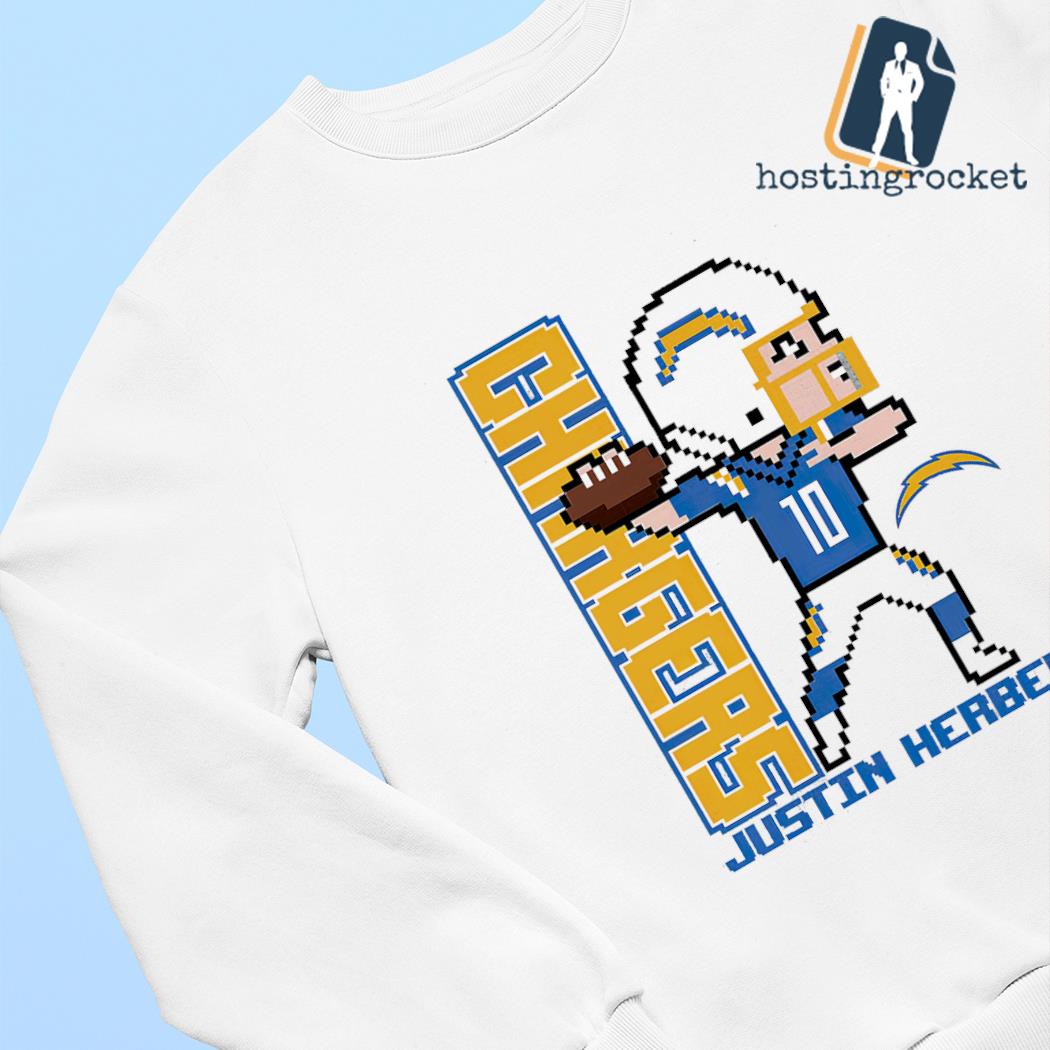 Justin Herbert Los Angeles Chargers Pixel Player 2.0 T-Shirt