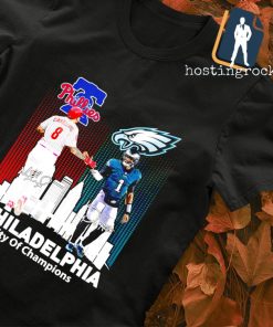 Nick Castellanos and Jalen Hurts Philadelphia city of Champions signature shirt