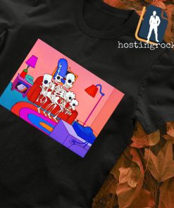 The simpsons Halloween skeleton family on couch shirt