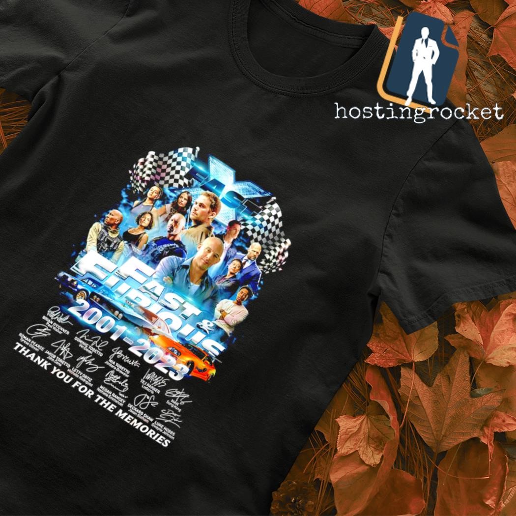 Fast & Furious 2001-2023 thank you for the memories signature shirt