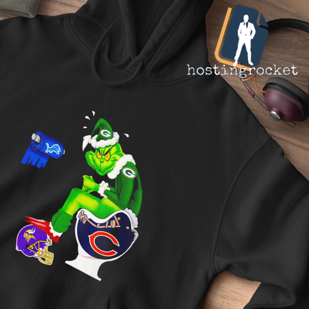 Green Bay Packers The Grinch Santa Chicago Bears Toilet Minnesota Vikings  Detroit shirt - Kingteeshop