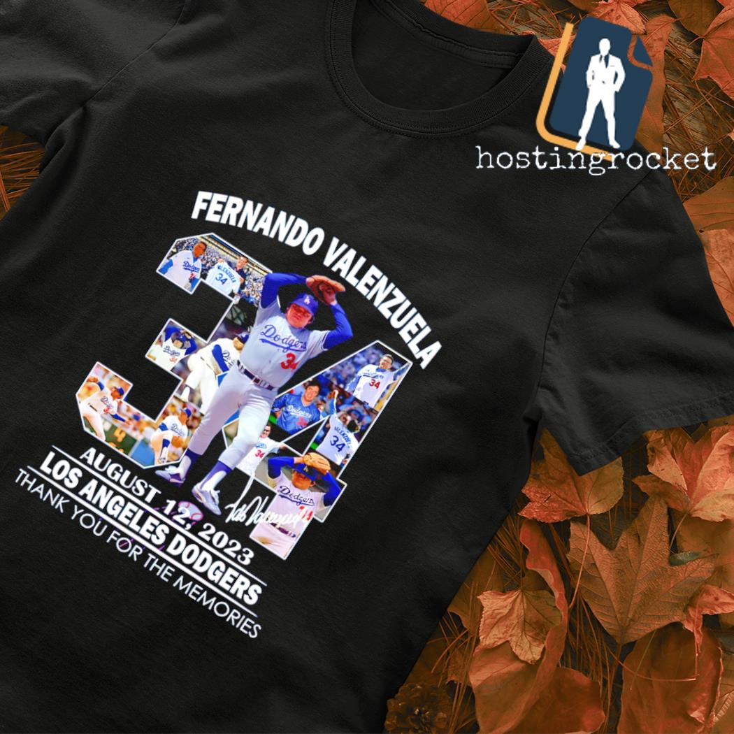 Official Fernando Valenzuela August 12, 2023 Los Angeles Dodgers Thank You  For The Memories T-Shirt, hoodie, sweater, long sleeve and tank top