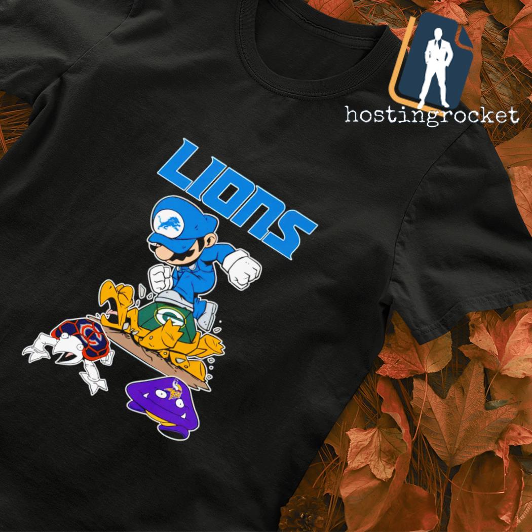 Super Mario Detroit Lions Packers Bears And Vikings T-shirt,Sweater,  Hoodie, And Long Sleeved, Ladies, Tank Top