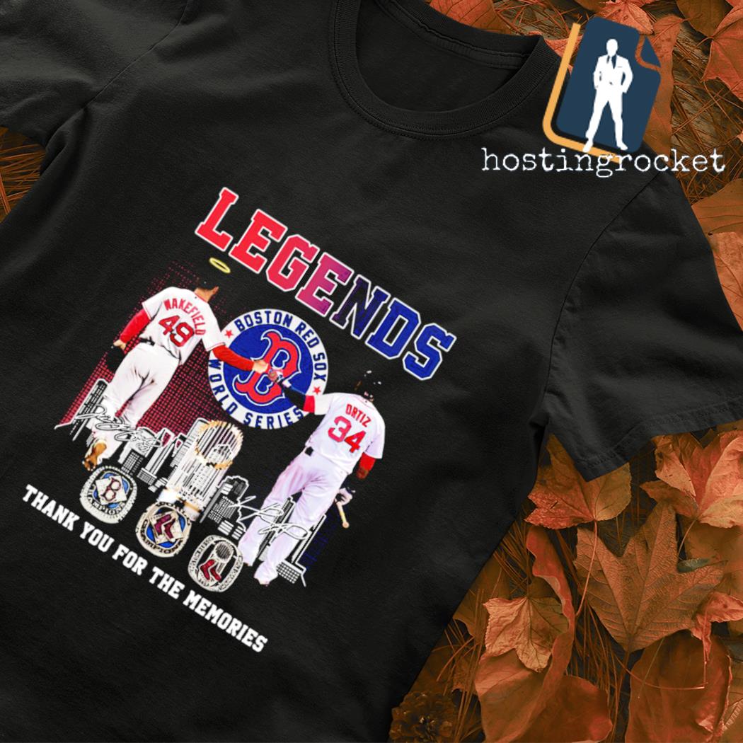 Official legends Wakefield And Ortiz Boston Red Sox World Series Memories T  Shirt, hoodie, sweater, long sleeve and tank top