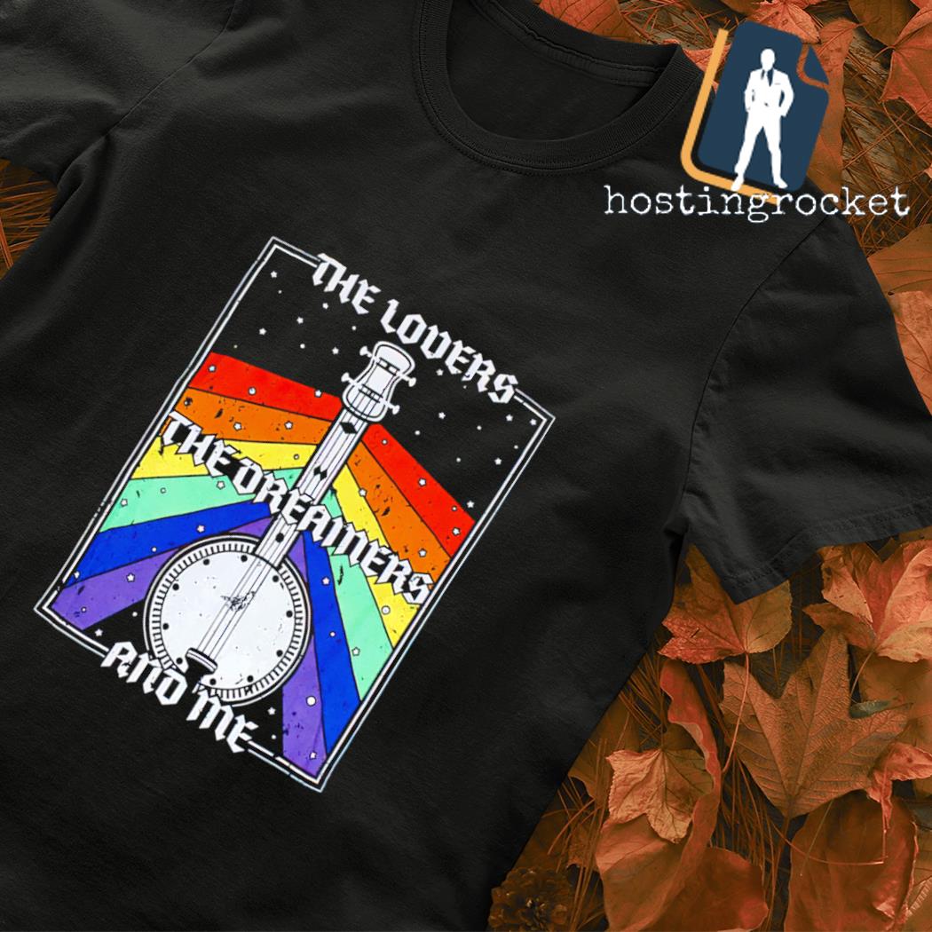 Guitar the loves dreamers and me rainbow shirt