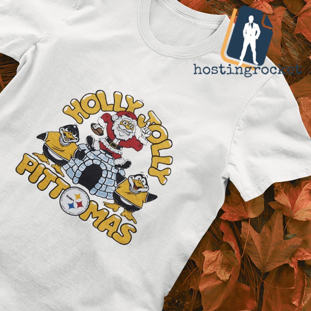 Santa Claus and penguins Pittsburgh Steelers holly jolly Pittmas Christmas shirt