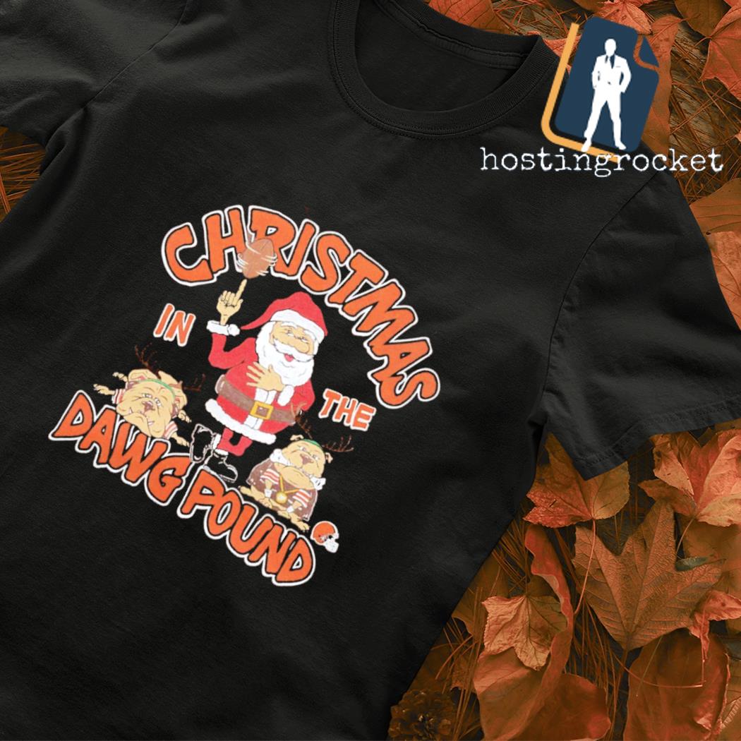 Santa Claus Cleveland Browns in the dawg pound Christmas shirt